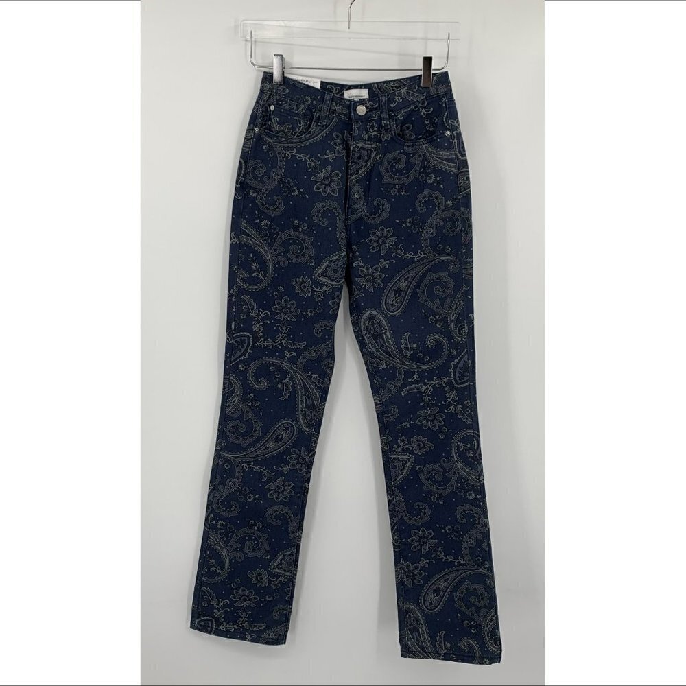 We Wore What Icon Night Sky Paisley jeans denim blue straight high-rise new 26